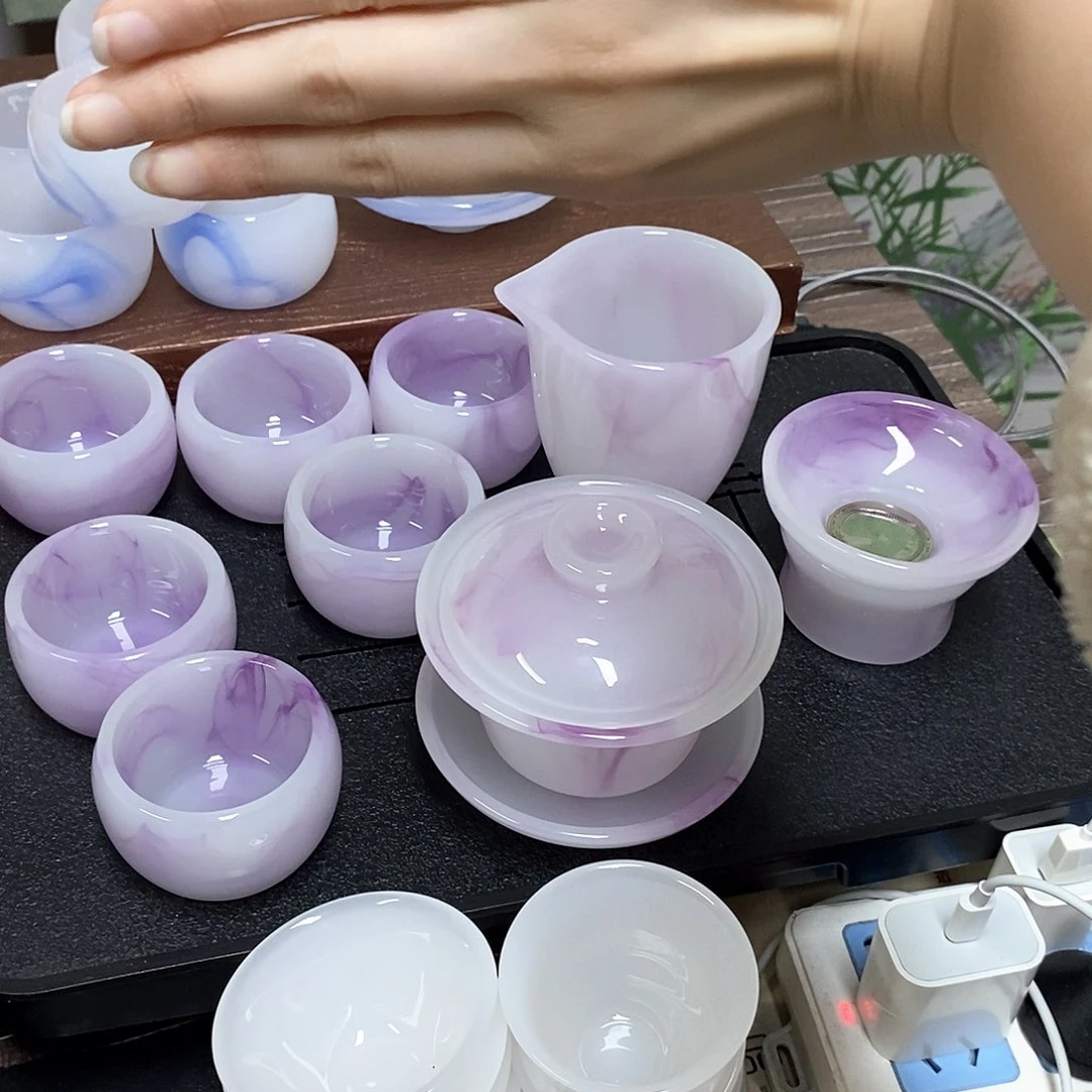 飘紫琉璃茶具套装