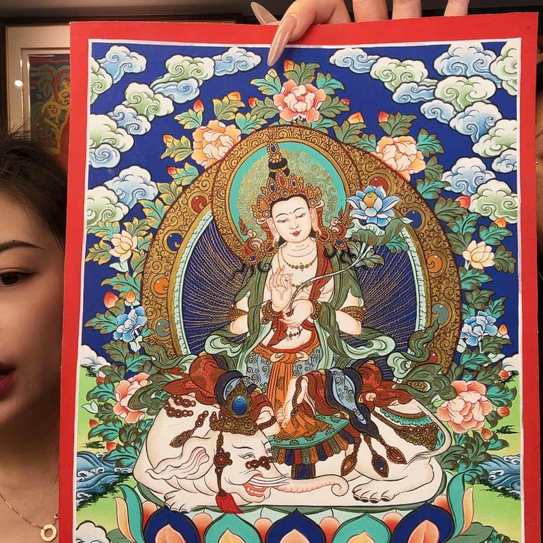 装裱画尼泊尔手绘唐卡画芯