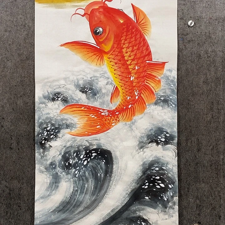 虎***哥国画四尺整张138:69厘米定制托底