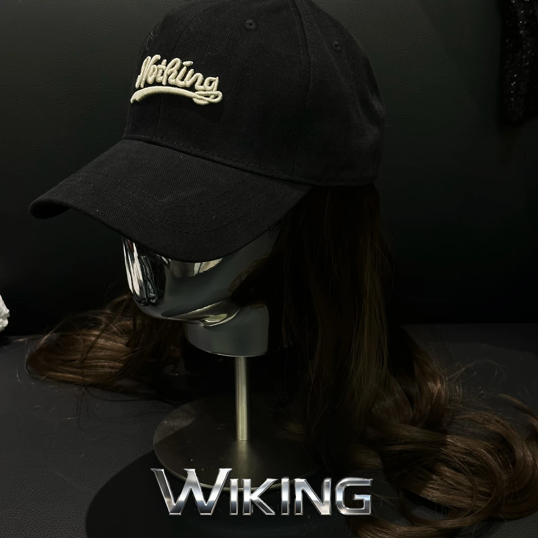 王大嘴原创 ”波浪假发“秋冬时尚保暖高发量刺绣假发棒球帽M213