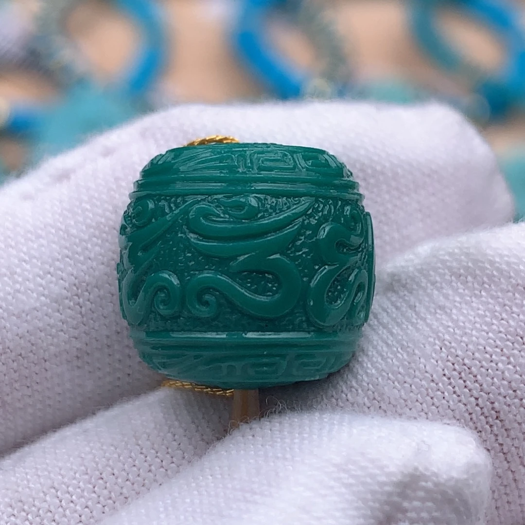 未镶嵌绿松石珠宝奇石14*13mm