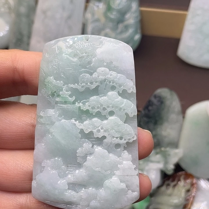 定制翡翠未镶嵌翡翠吊坠