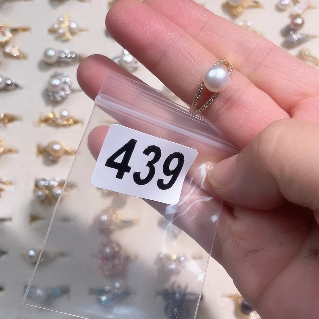 合金淡水珍珠耳饰金*