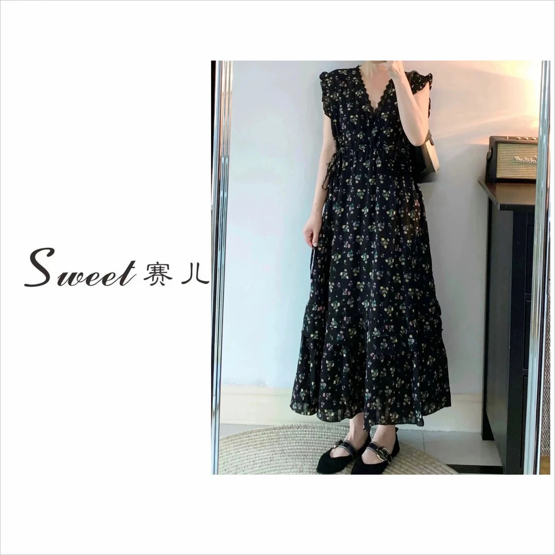 【赛儿专属】｛2100｝复古显瘦碎花连衣裙