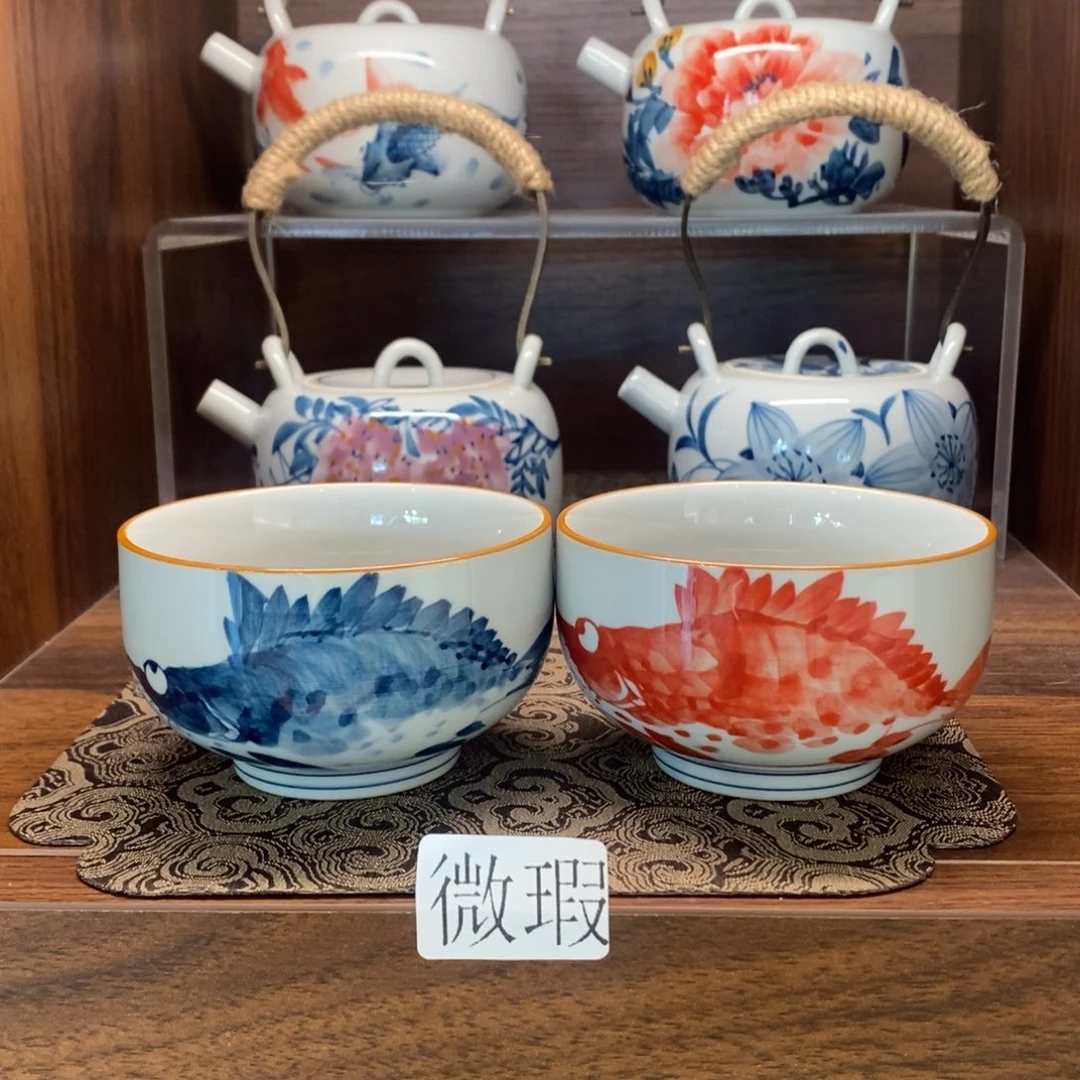 釉下彩老陶泥手工绘制