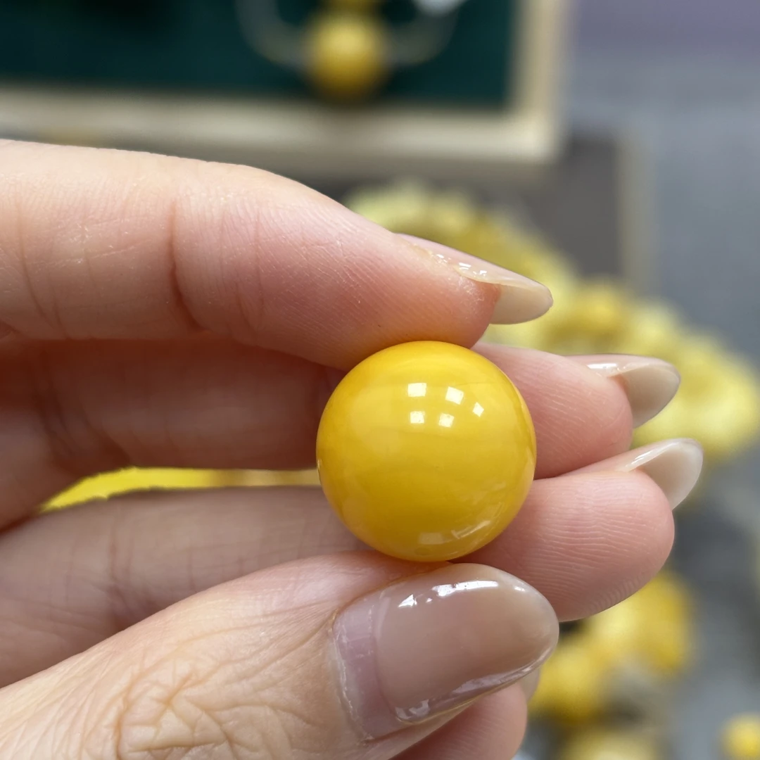 15.5mm带皮色· 小妖珠宝天然原矿琥珀蜜蜡