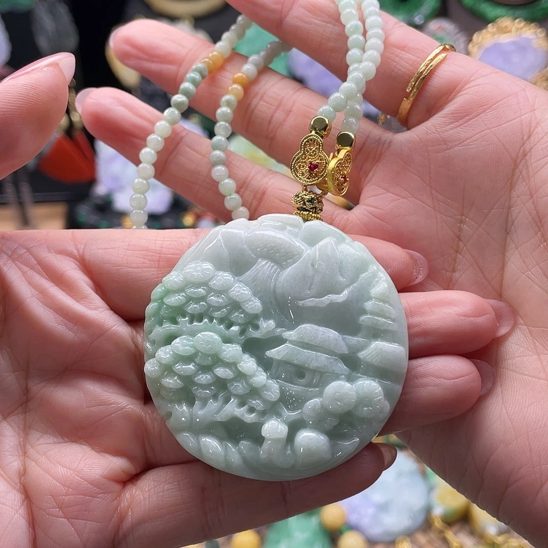 翡翠未镶嵌颈饰代编织