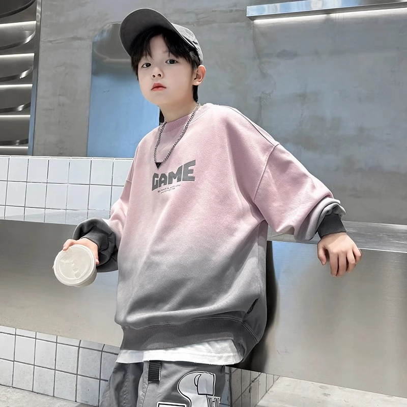 男童男孩卫衣套装新款大儿童春装炸街时髦痞帅气男童帅气男童春装