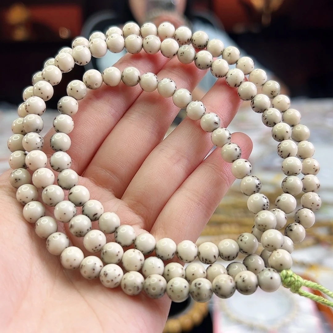 手串星月菩提Fqh7mm龙蛋 大留白 绿背颗粒星