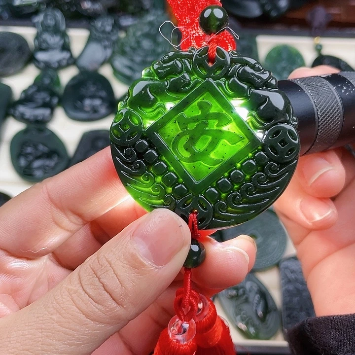 蛇纹石玉未镶嵌挂件泰山玉平安车挂