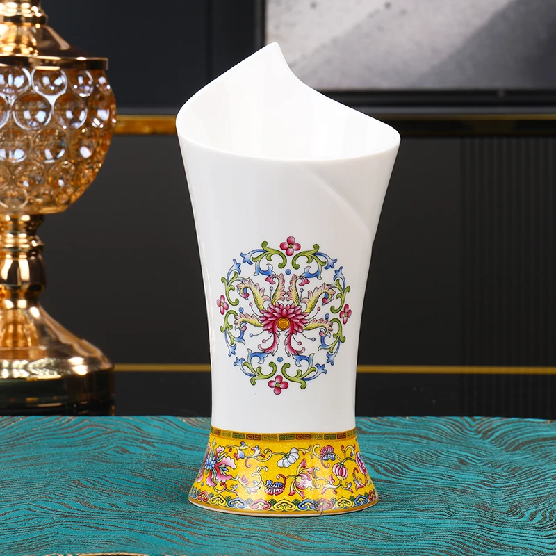 正品珐琅彩陶瓷筷子筒家用创意中式白瓷