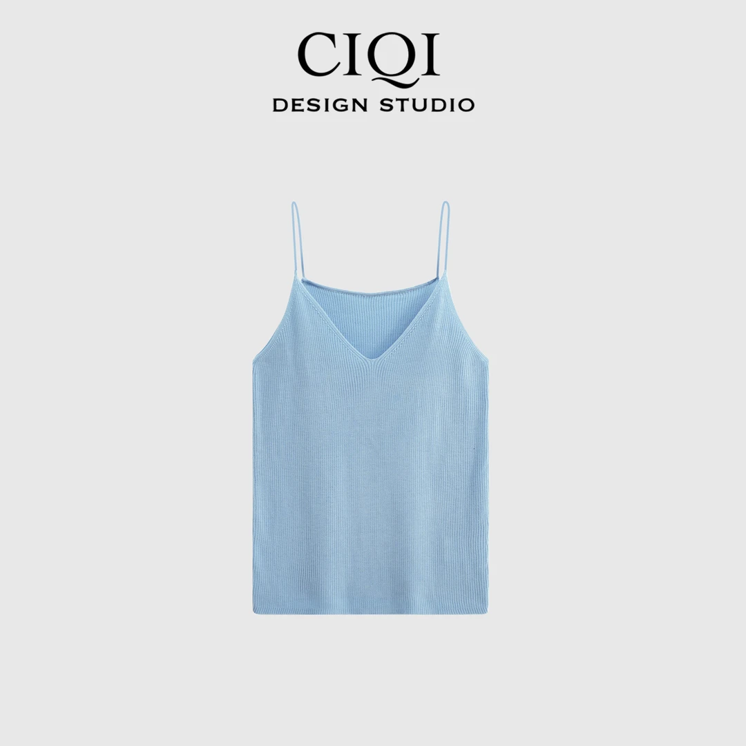 CIQI STUDIO 【丝滑吊带】夏季欧若风百搭无袖舒适针织吊带DY25830