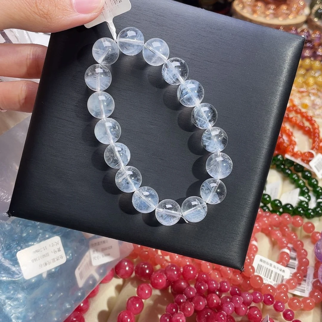 手链水晶未镶嵌蓝针白水晶12.6