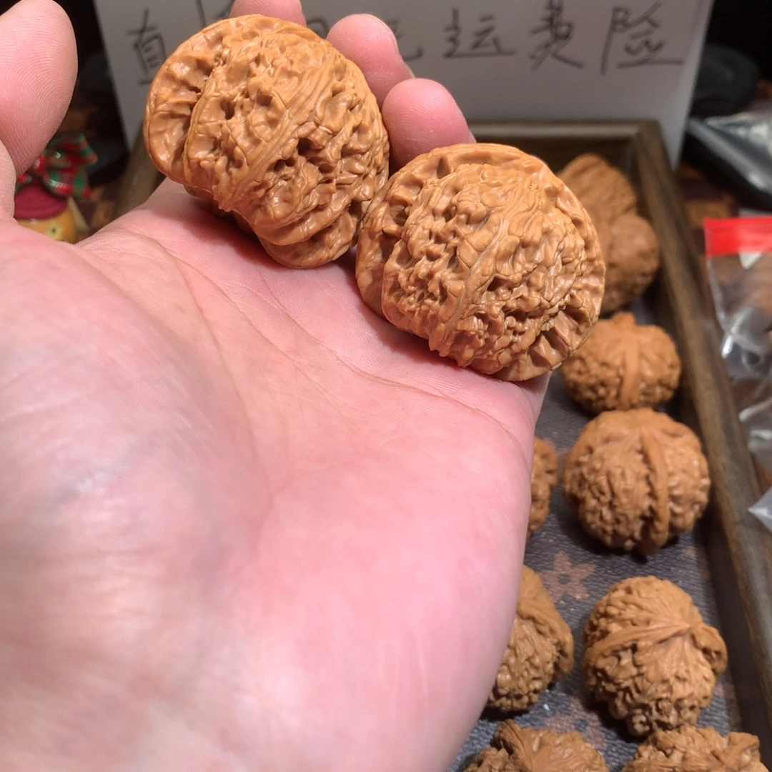 淮***奇文玩核桃把件全品白狮子