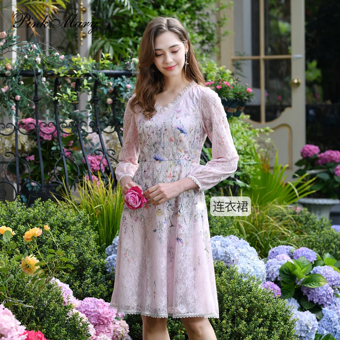 Pink Mary/粉红玛琍25新款轻奢气质连衣裙PMAOW5525