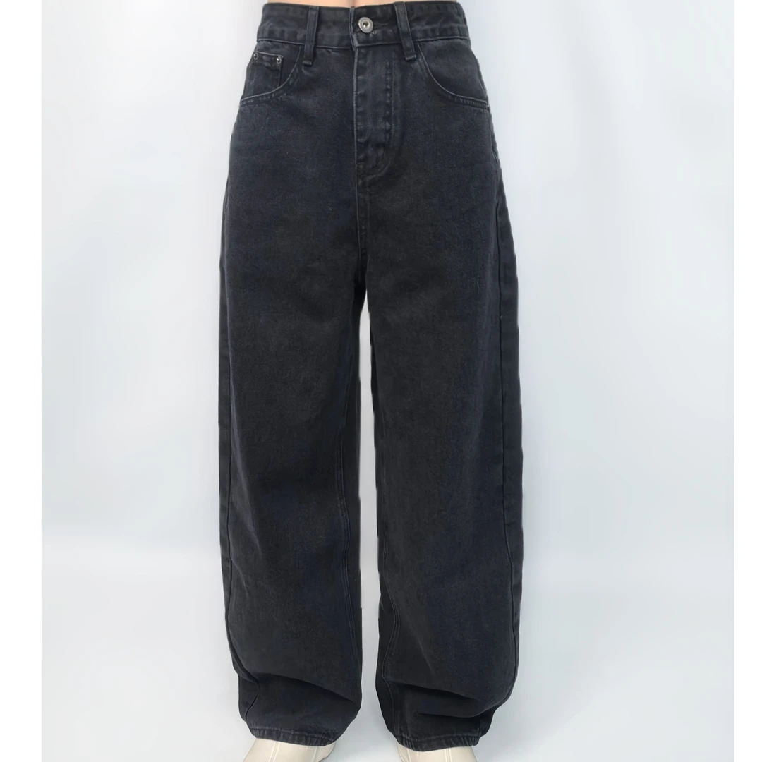 BIAO2501012百搭宽松时尚弯刀牛仔裤