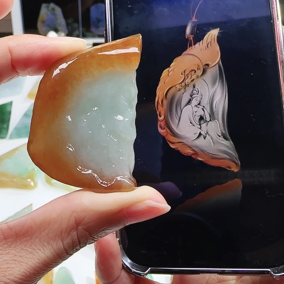 定制翡翠未镶嵌缅甸翡翠挂件