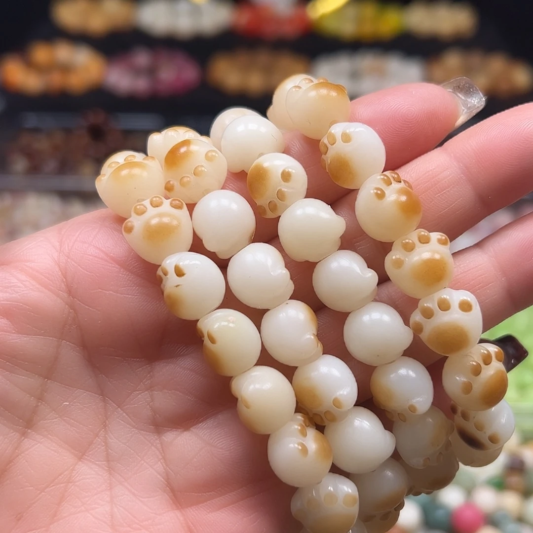 手串菩提根/象牙果微瑕卡12炭烧猫爪10条170颗