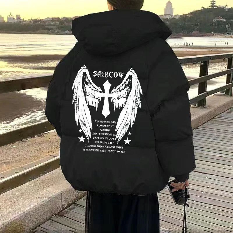 美式冬季蜘蛛潮牌棉衣男款外套宽松潮牌加厚棉服保暖面包棉袄