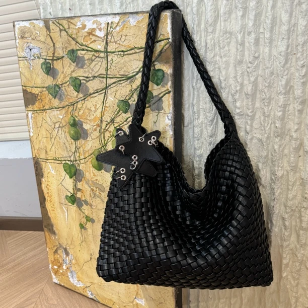 （中号星星）枪枪同款手工编织包包简约慵懒腋下腋小众