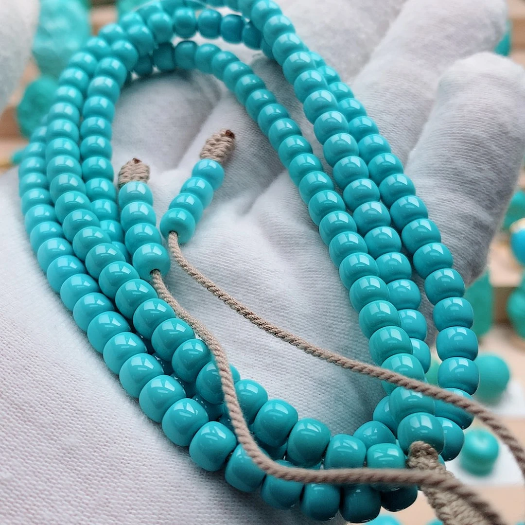 绿松石未镶嵌高货108念珠