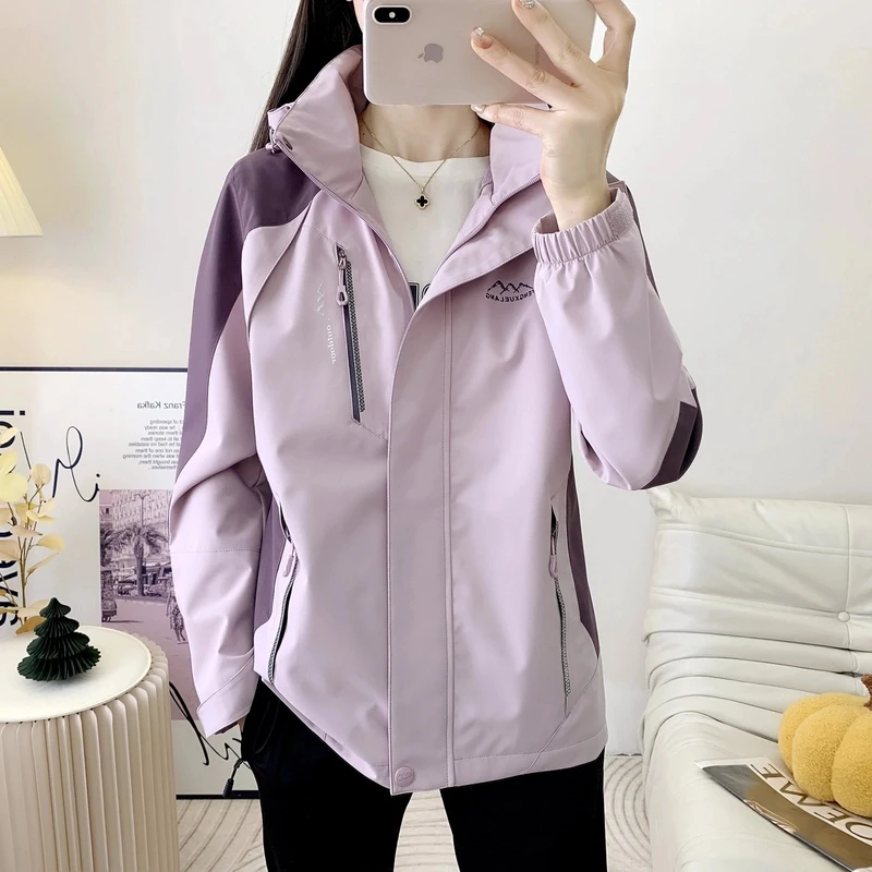风雪狼春季冲锋衣女户外运动薄款网衬外套防风防水上衣旅行登山服