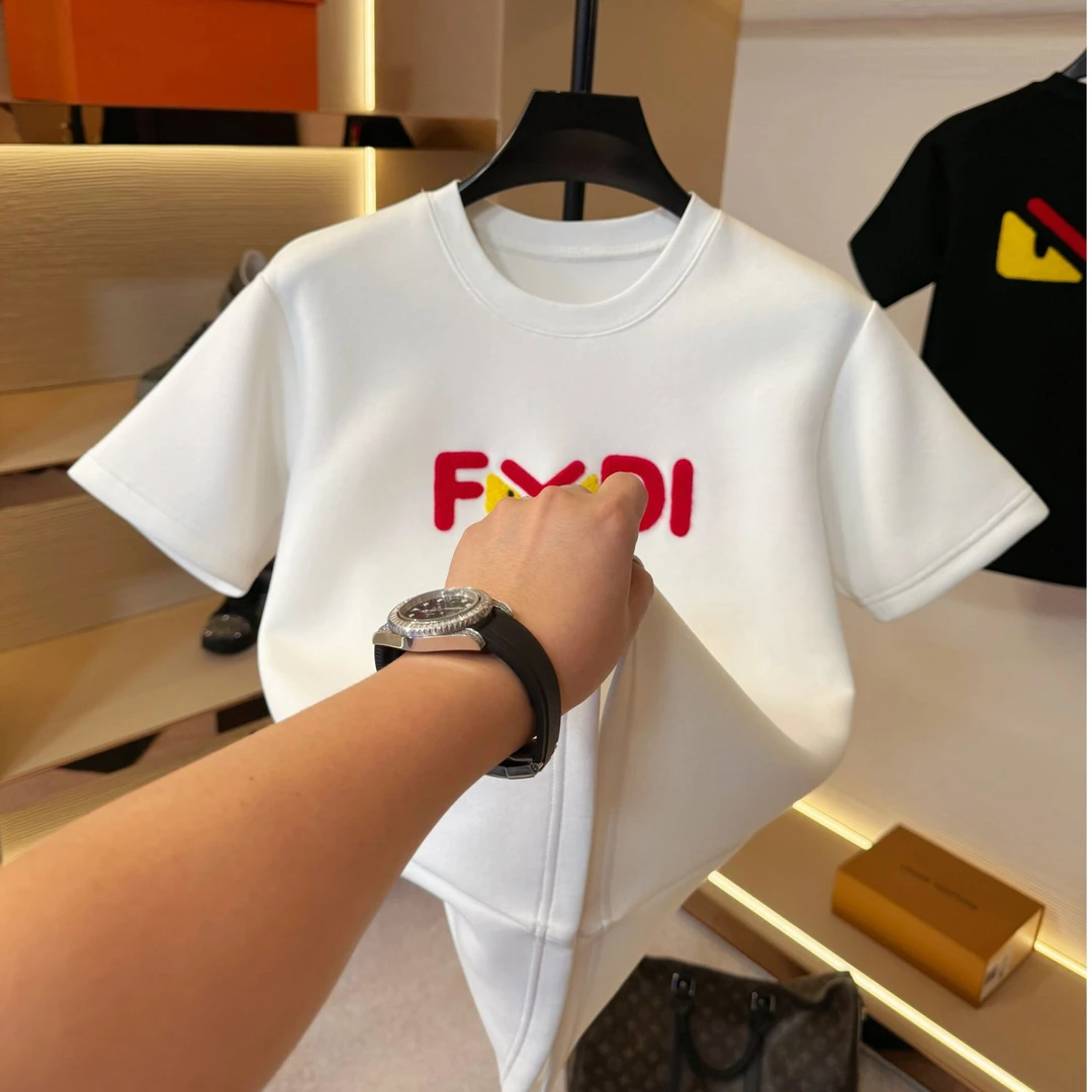 [奢侈品]欧洲站设计师潮流时尚休闲男女同款时尚T恤8801