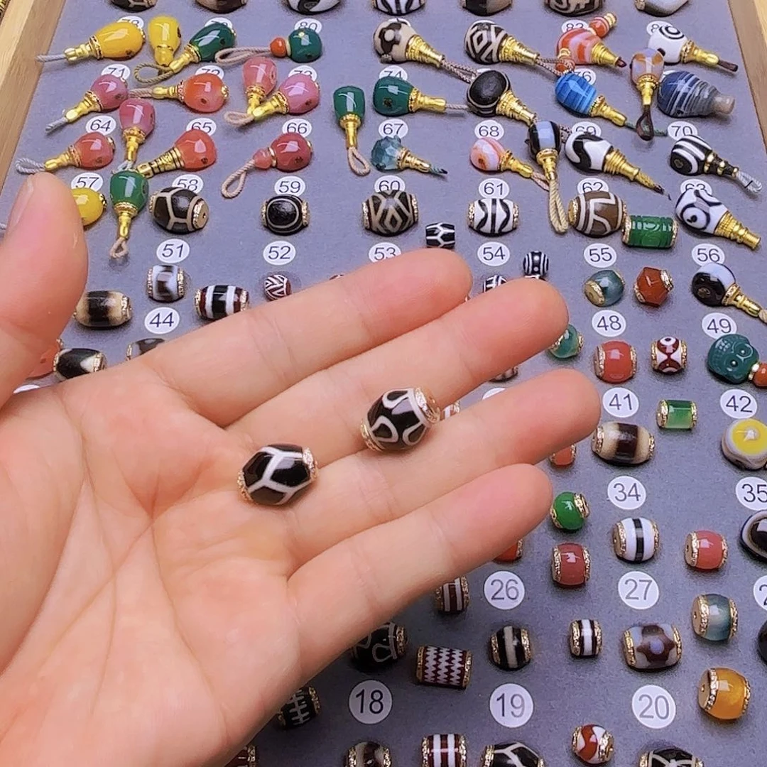 烟***爆玛瑙/玉髓隔珠未镶嵌