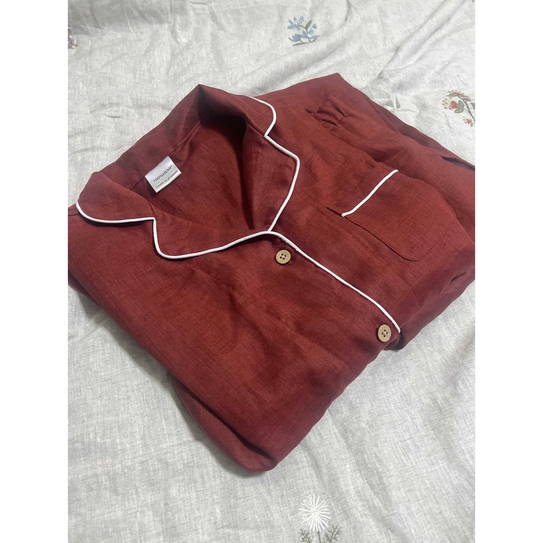 <恭喜发财微瑕版>汉麻雨露麻四季款家居服套装