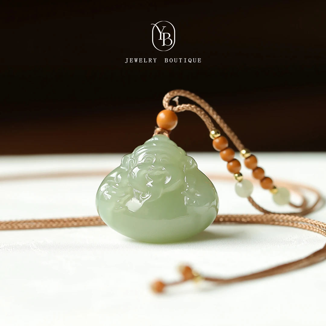 财神佛和田玉吊坠编绳项链气质小众玉坠女首饰颜色多样性发货 发1