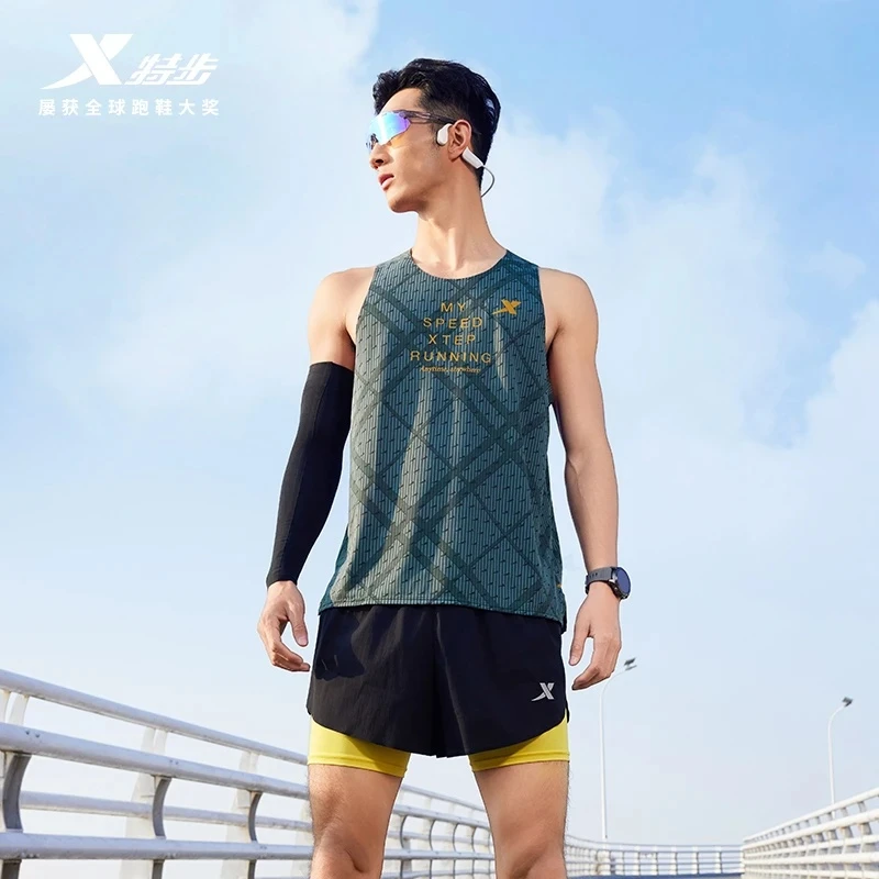 MY SPEED丨特步男子跑步背心速干透气超薄亲肤柔软舒适宽松无袖