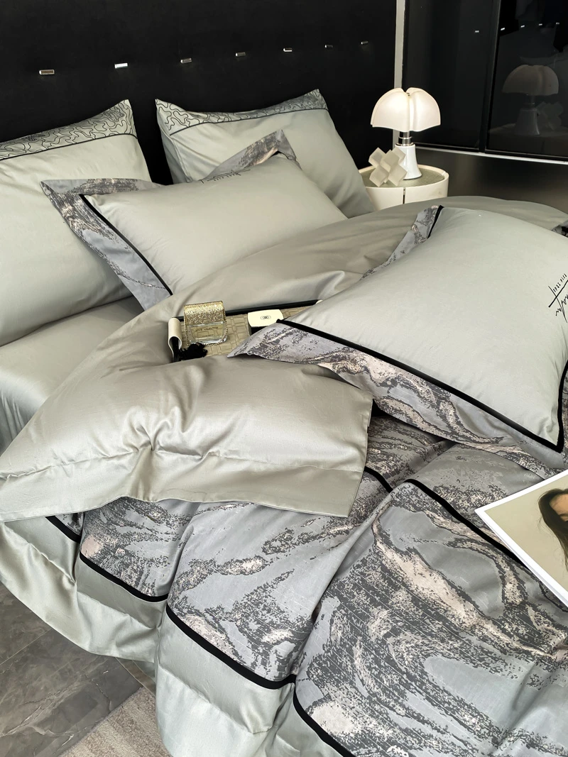 【凡哥】 高精密色织提花轻奢刺绣舒适高级感长绒棉四件套  欧若