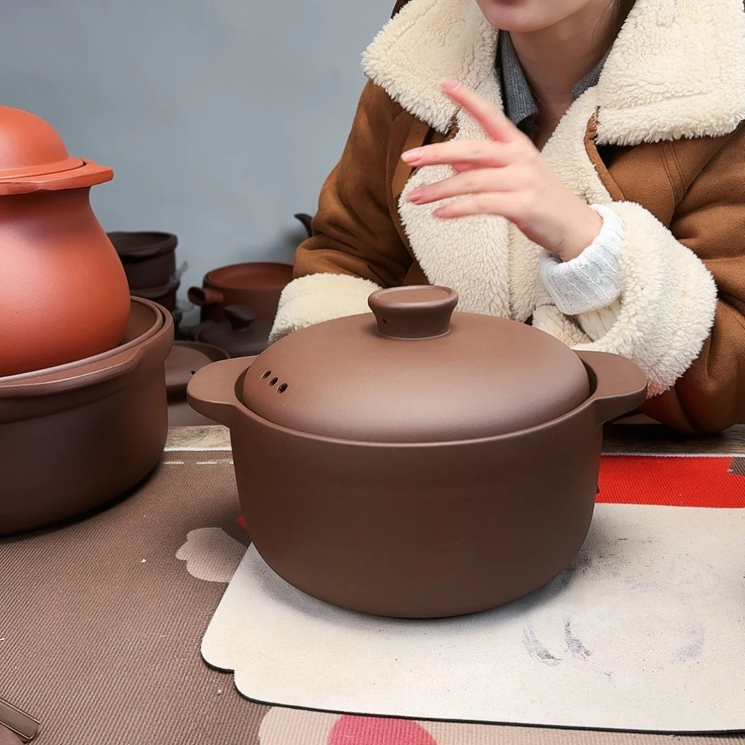 紫砂砂锅3.5升正品无暇