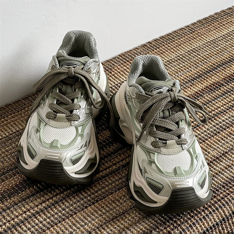 异瞳猫眼潮款老爹鞋男明星同款机甲风增高透气网面春夏-7325