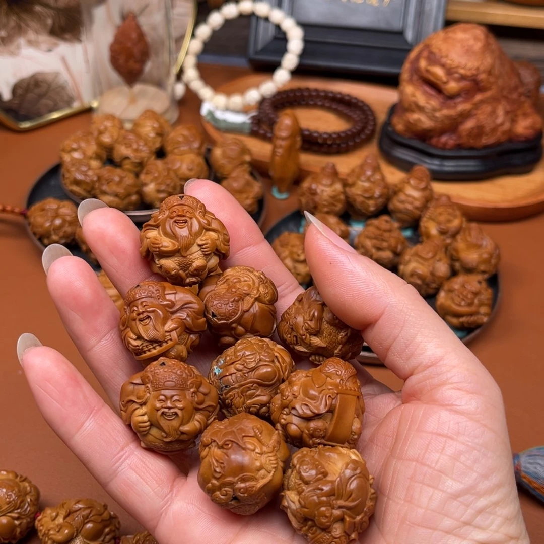 用***1橄榄核手串/手链五子财神手串