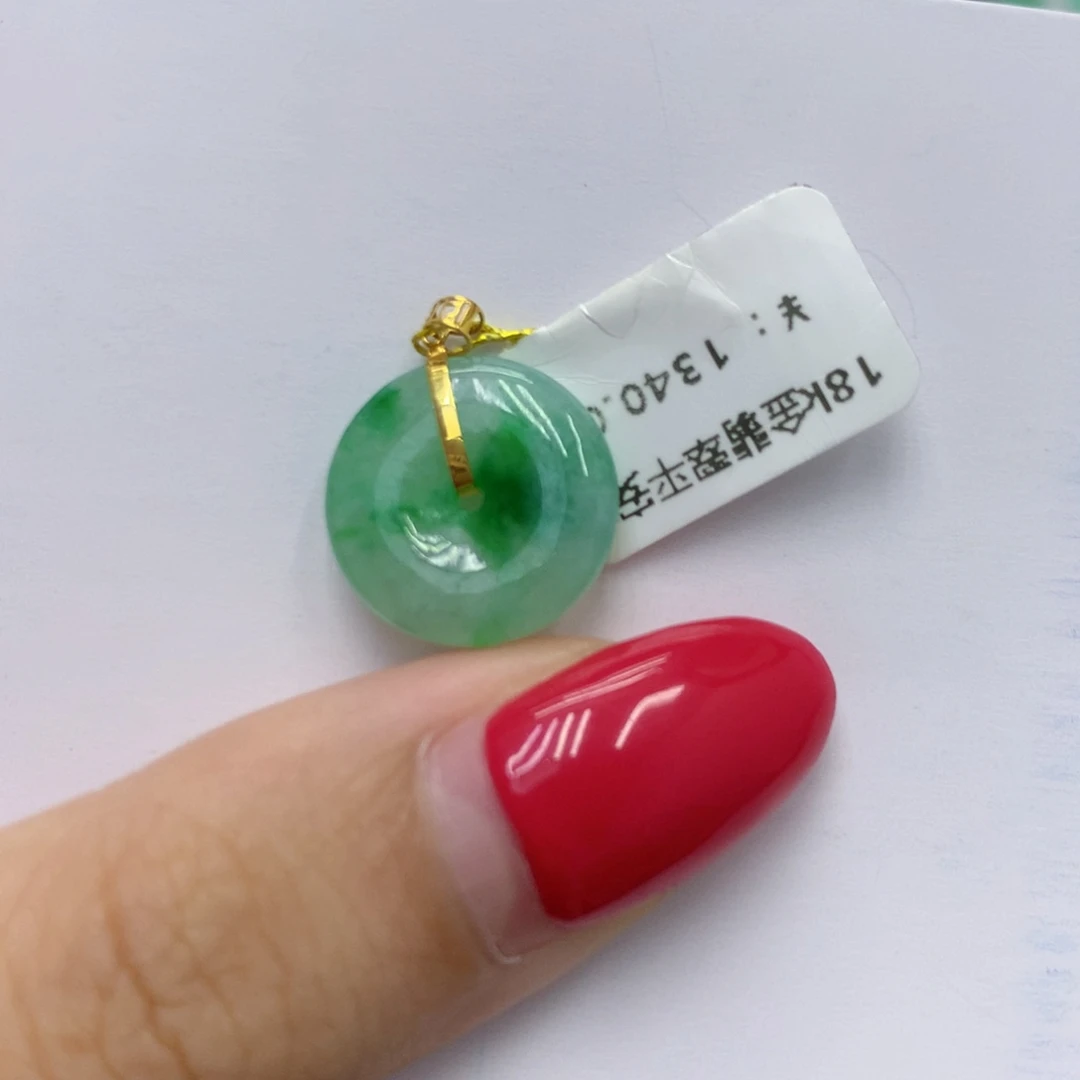 翡翠18K金镶嵌颈饰738969