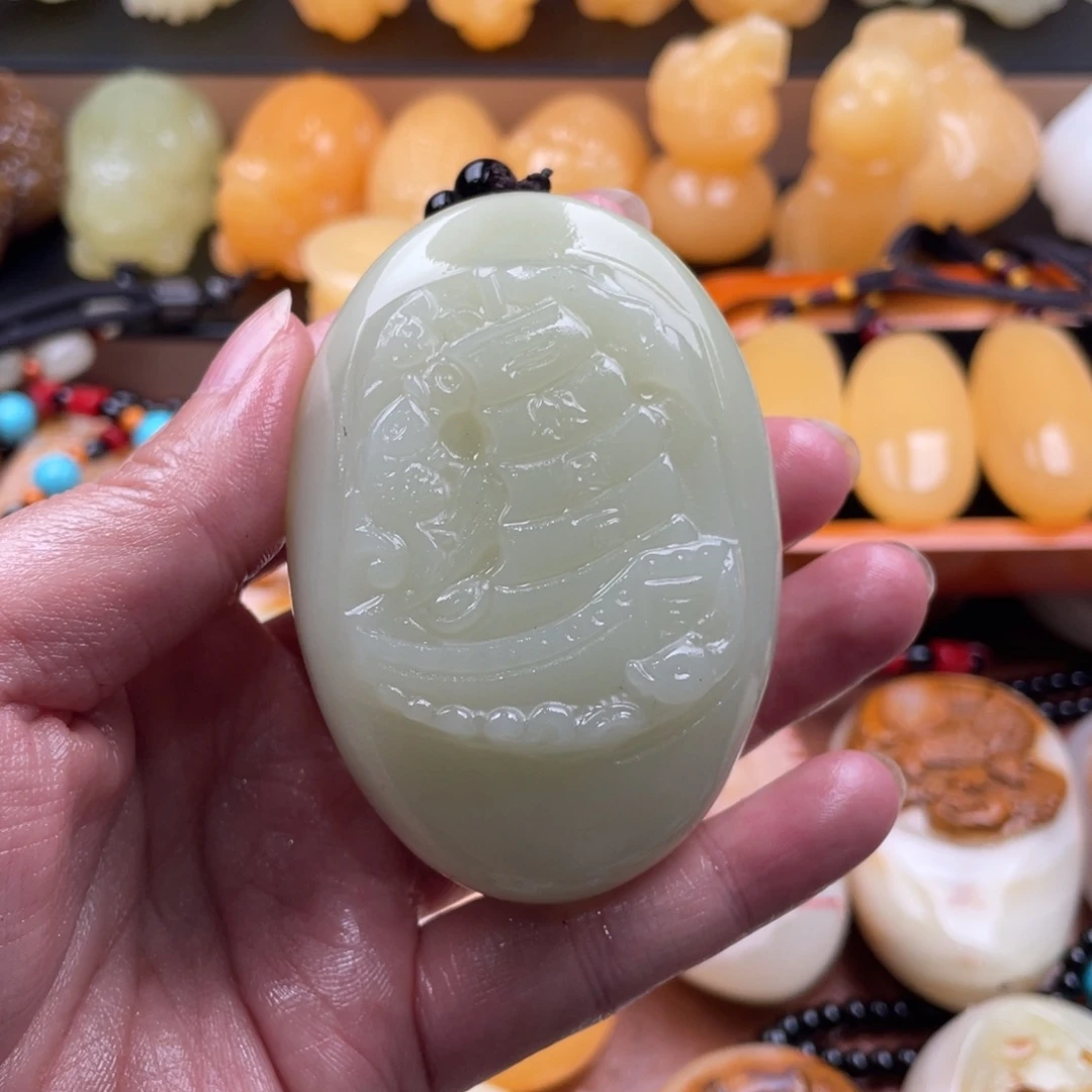 南***蓝石材天然古青石手把件