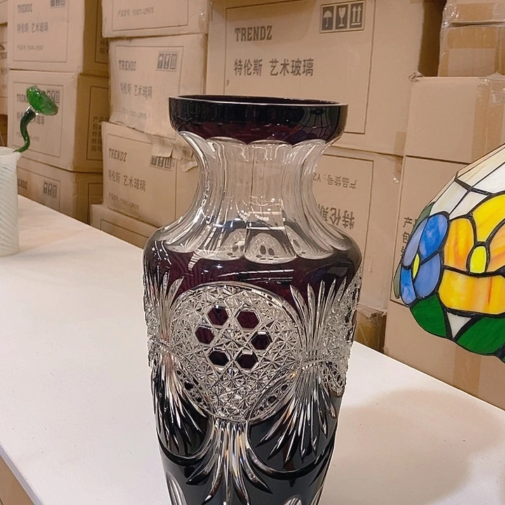 琉璃琉璃花瓶高42口15