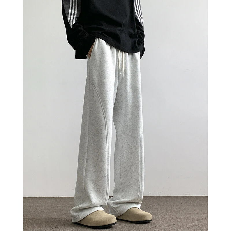 白花灰弯刀卫裤男士春季2025新款潮牌直筒休闲裤子宽松美式运动裤