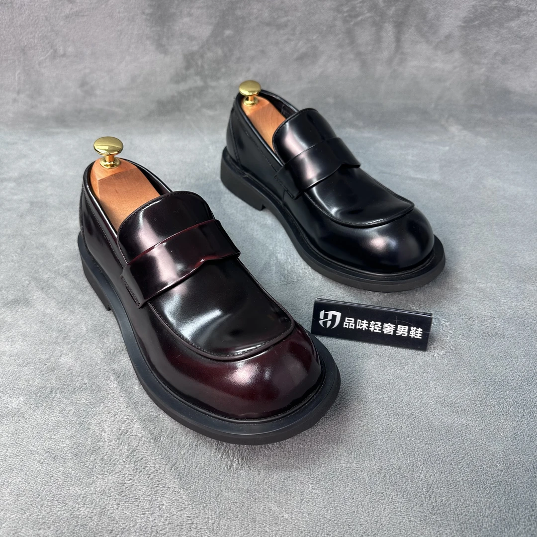广州高端潮流大头男士乐福鞋轻奢时尚百搭真皮商务厚底乐福鞋男XD