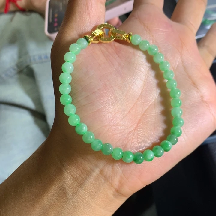 定制翡翠未镶嵌翡翠珠串卡5.7不退不换