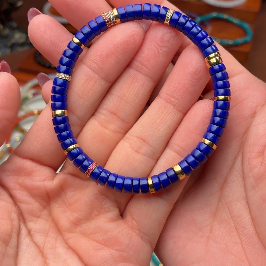 青金石未镶嵌手链男女