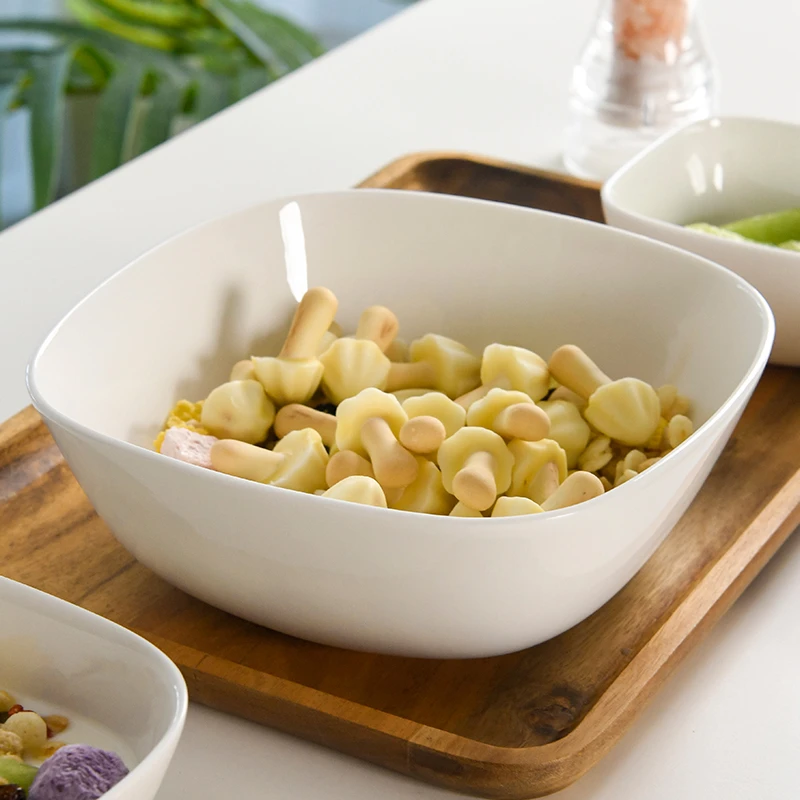 【精选骨瓷】日式骨瓷方形玩家用面碗沙拉碗菜碗空气炸锅烤箱大方碗