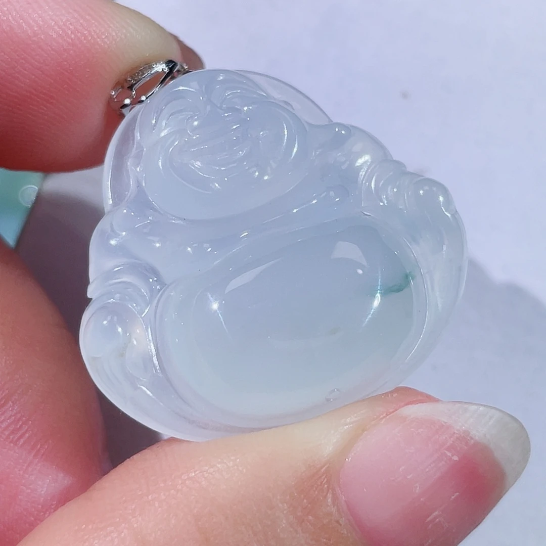 颈饰18K金镶嵌翡翠佛公