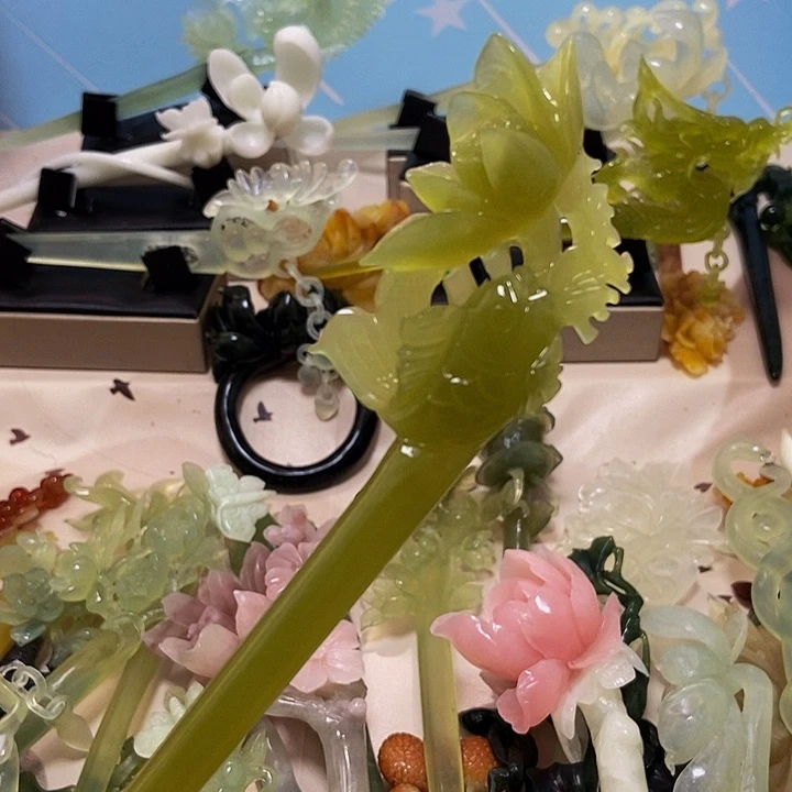 岫玉未镶嵌发簪发簪