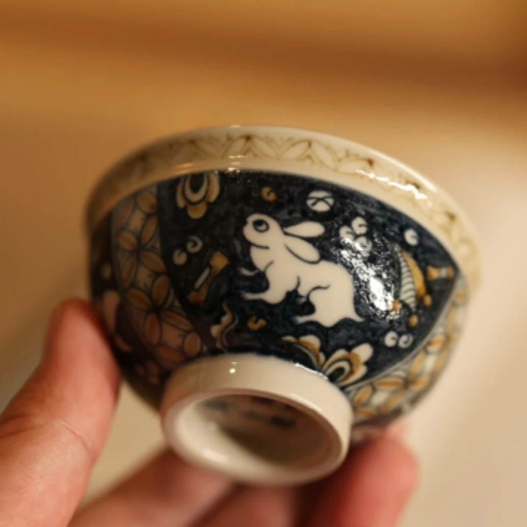 立勤堂钱兔似锦兔子碗杯