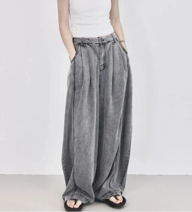 休闲裤牛仔裤天丝女宽松