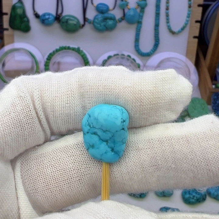 绿松石蓝料随行吊坠12.6mm兰