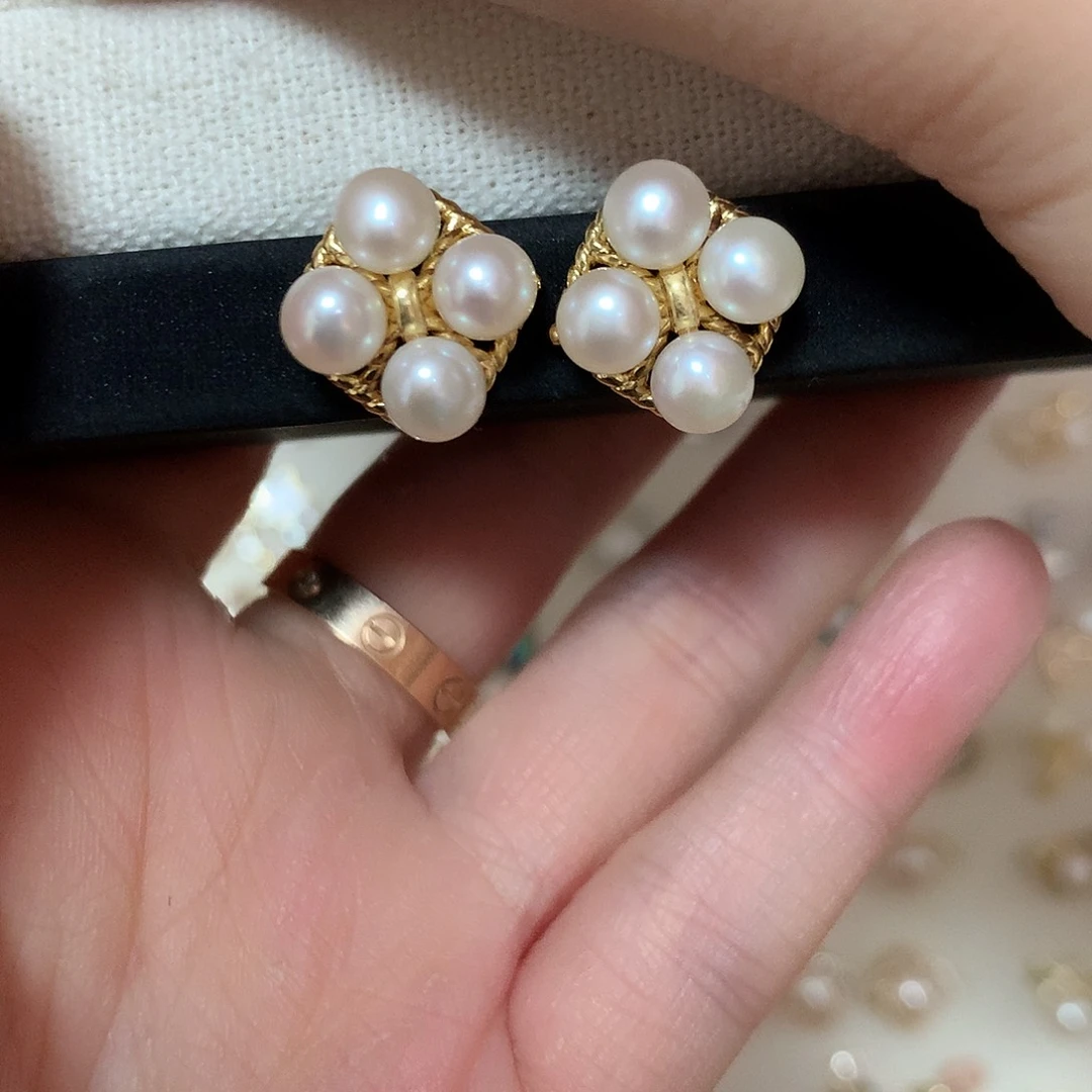 淡水珍珠耳饰合金