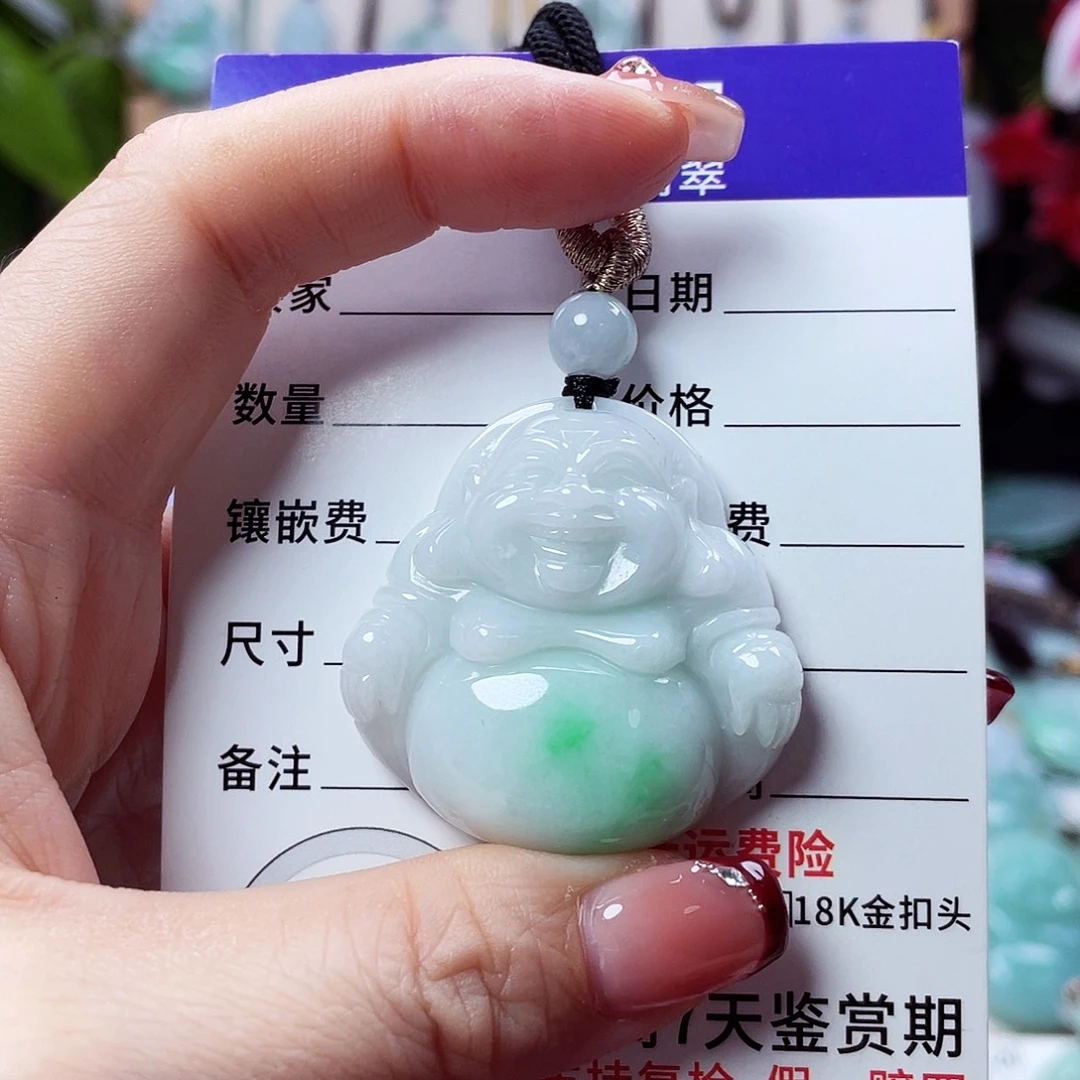 翡翠未镶嵌颈饰佛公46